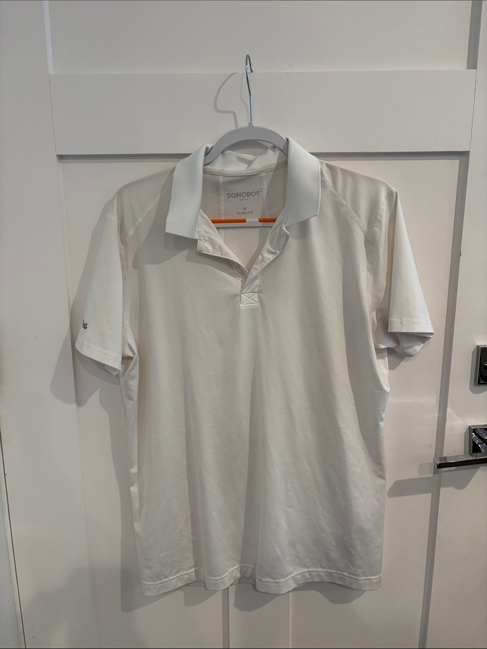 Bonobos Men's White Polo  slim fitwith Spread Collar